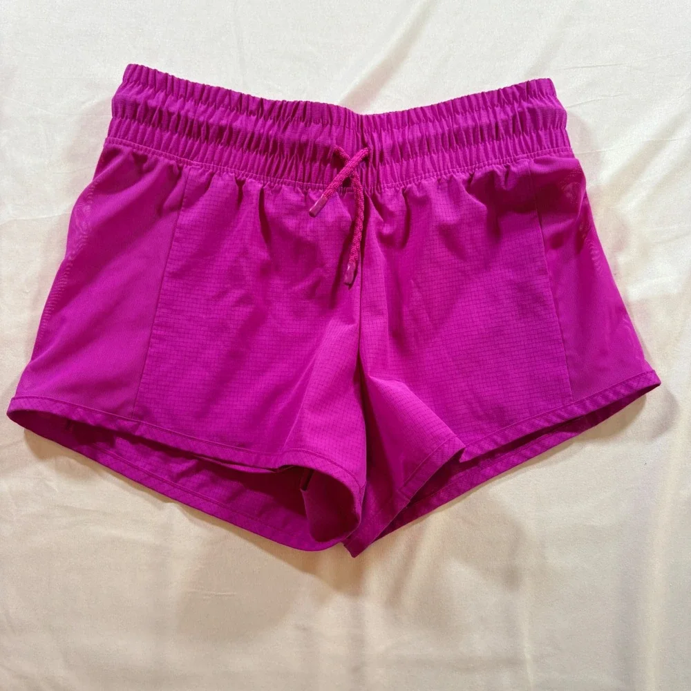 All in Motion Running Shorts Girls Large 10/12 Pink Athletic Gym Mesh Liner